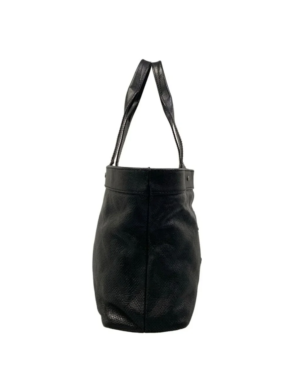 Chanel Tote Bag Black Perforated Leather